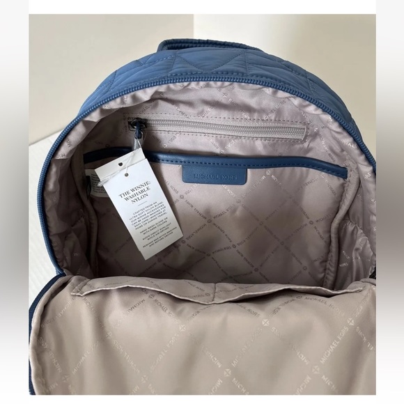 New Michael Kors Winnie Medium Backpack Quilted Nylon Dark Chambray - Picture 5 of 6